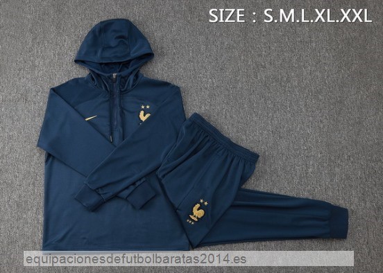 Nuevo Conjunto Completo Chaqueta Con Capucha Francia 2023 Azul Marino Baratas